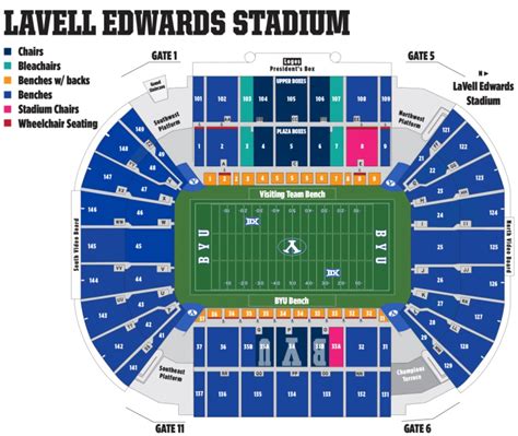 Map Of Lavell Edwards Stadium