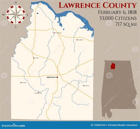 Map Of Lawrence County Alabama