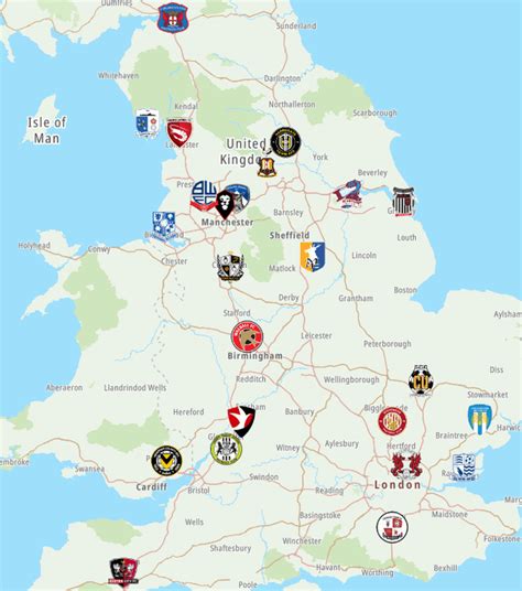 map of league two teams