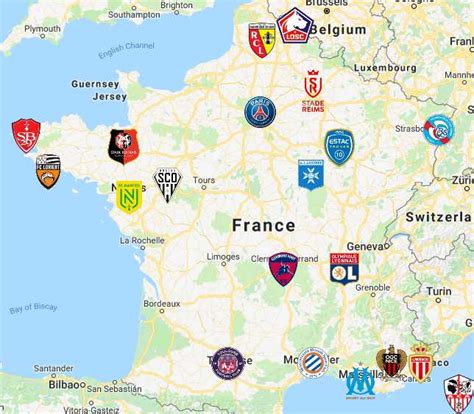 map of ligue 1 clubs