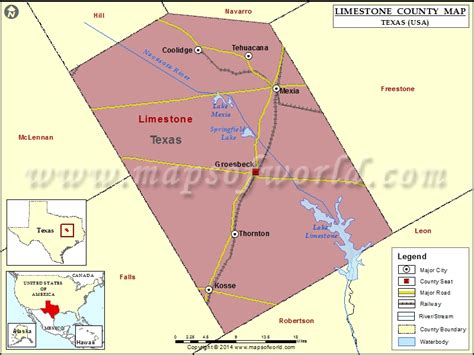 Map Of Limestone County Texas