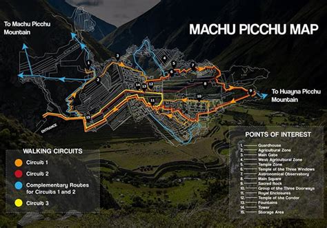 map of machu picchu circuits