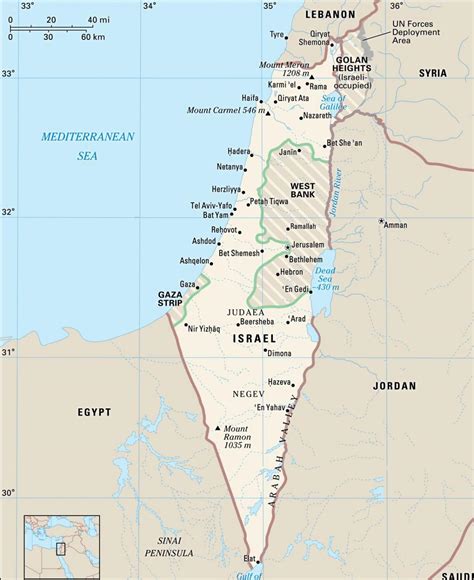 map of major cities in israel