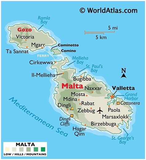 map of malta island