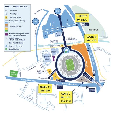 map of manchester city stadium