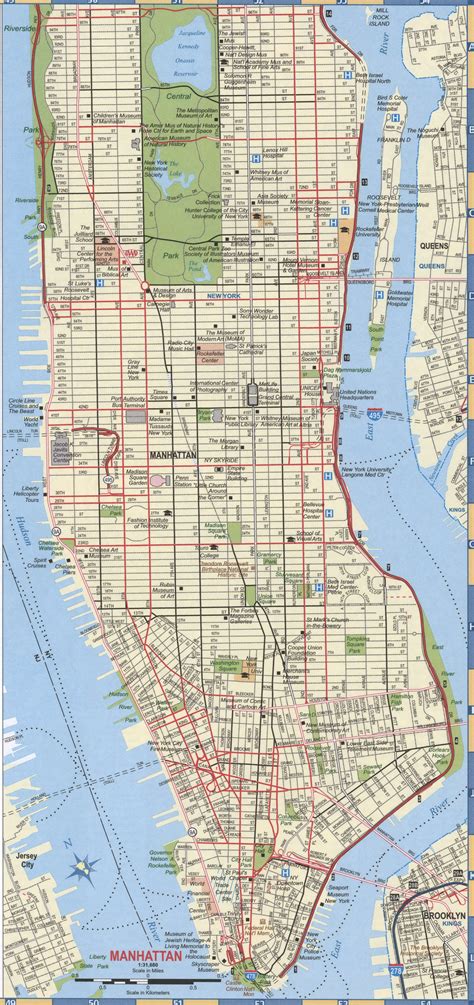 Map Of Manhattan Free Printable Version