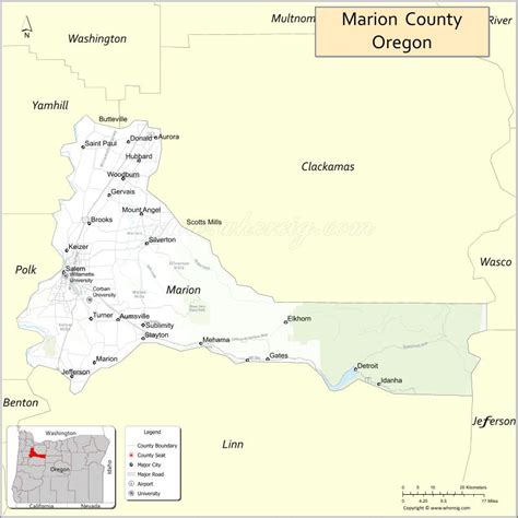 Map Of Marion County Oregon