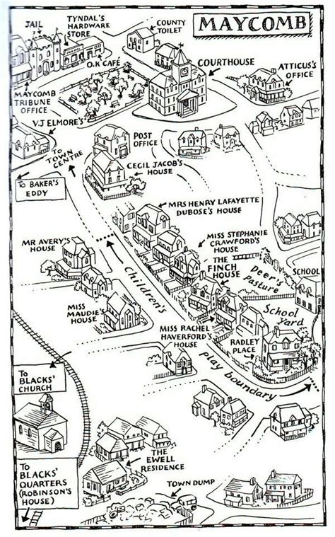 Map Of Maycomb In The Book To Kill A Mockingbird