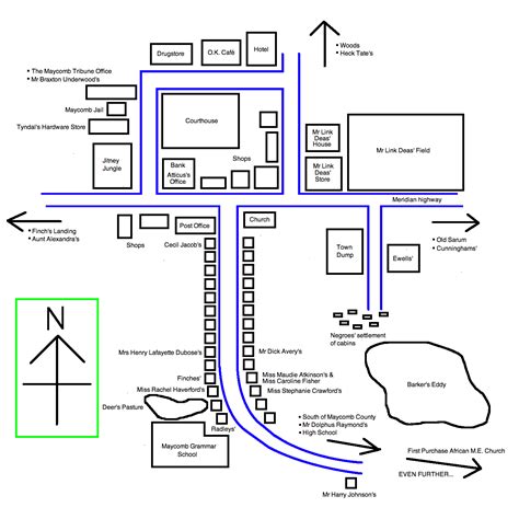 Map Of Maycomb To Kill A Mockingbird