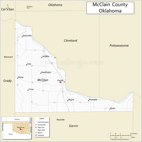 Map Of Mcclain County Oklahoma