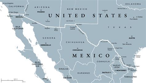 map of mexico and texas