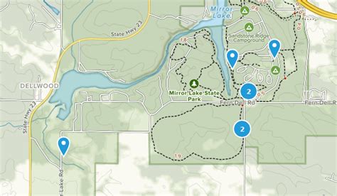 map of mirror lake state park trails