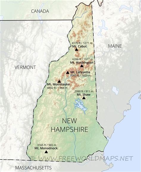 Map Of Mountains In Nh