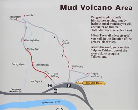 map of mud volcano area in yellowstone