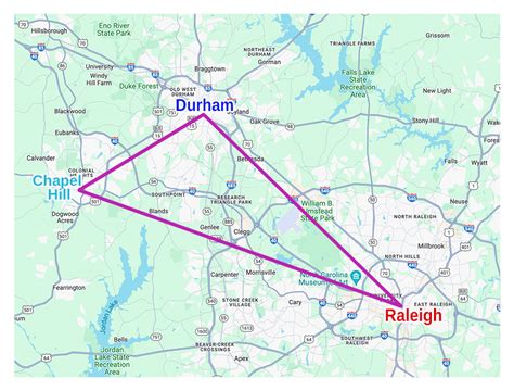 Map Of Nc Triangle Area