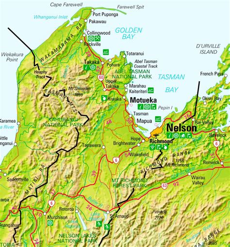 map of nelson and surrounding areas