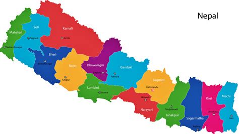 map of nepal with district and province