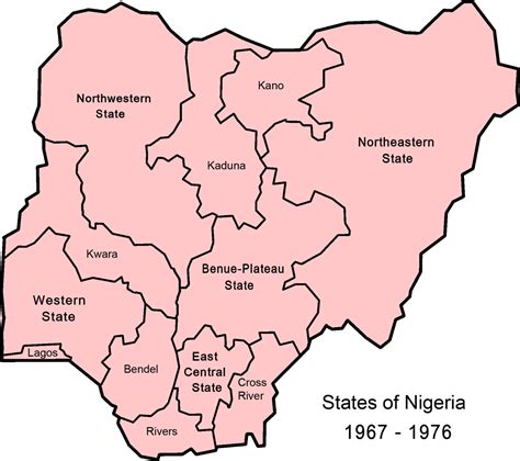 map of nigeria showing 12 states