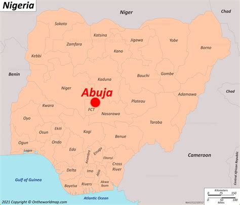map of nigeria showing abuja