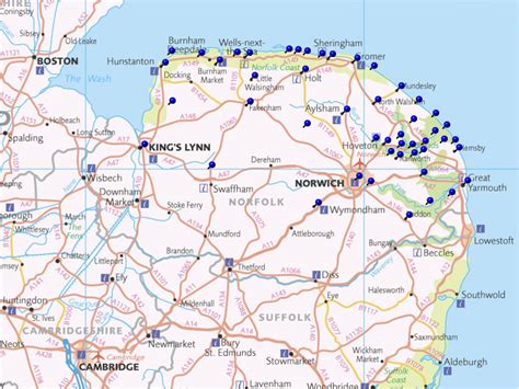 map of norfolk uk england