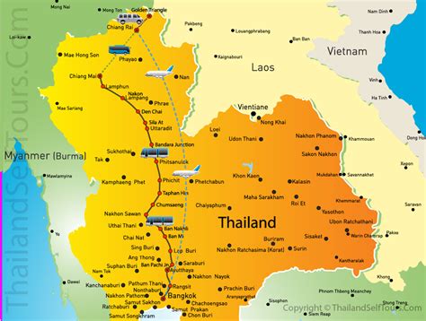 map of north thailand