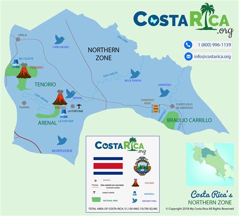 map of northern costa rica