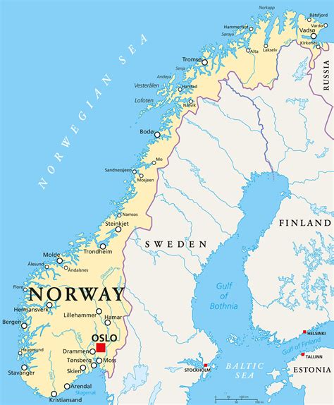 map of norway with cities and to