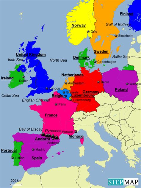 map of nw european countries with names