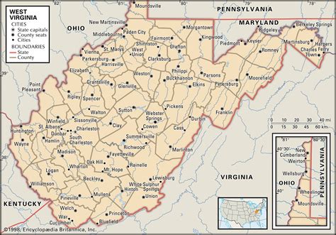 map of ohio and west virginia border