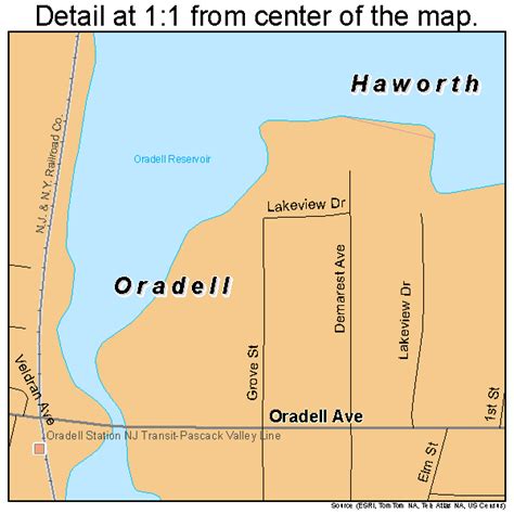 Map Of Oradell New Jersey