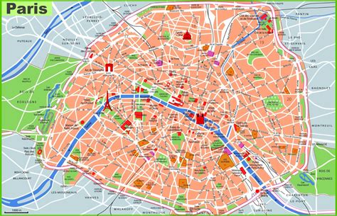 map of paris france attractions