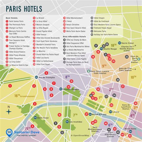 map of paris france hotels and landmarks