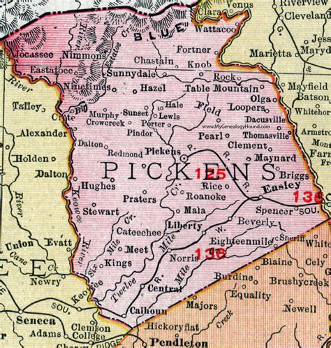Map Of Pickens County Sc