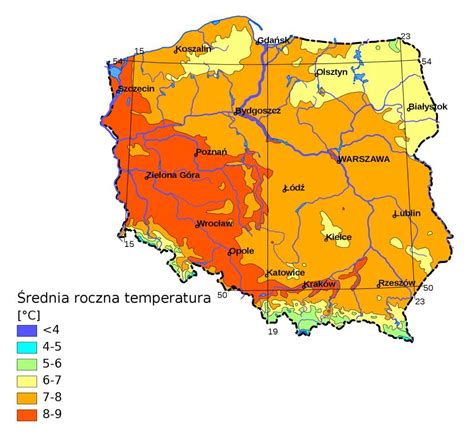 map of poland today with climate zones