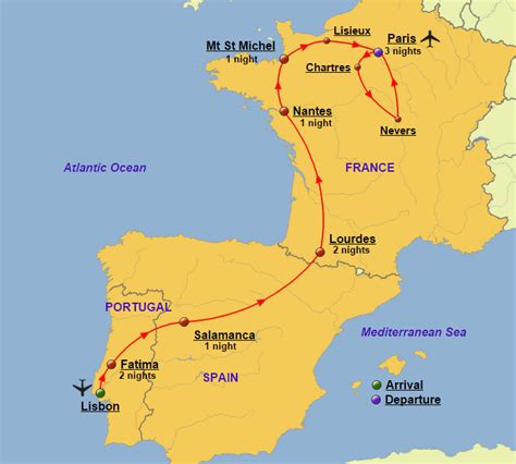 map of portugal and spain and france