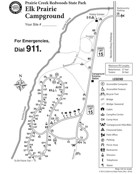 map of prairie creek campground