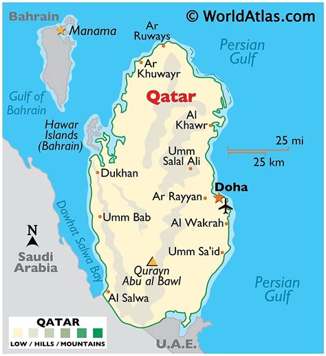 map of qatar and middle east
