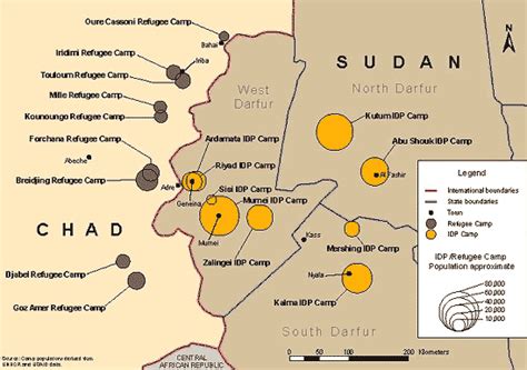 map of refugee camps sudan civil war