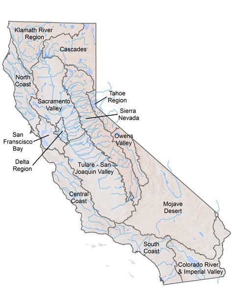 map of rivers in northern california