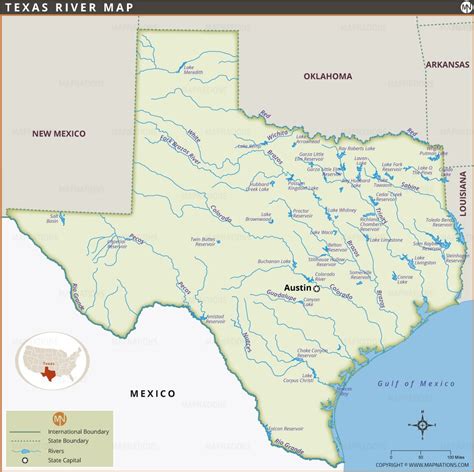 Texas Rivers Map Rivers of Texas