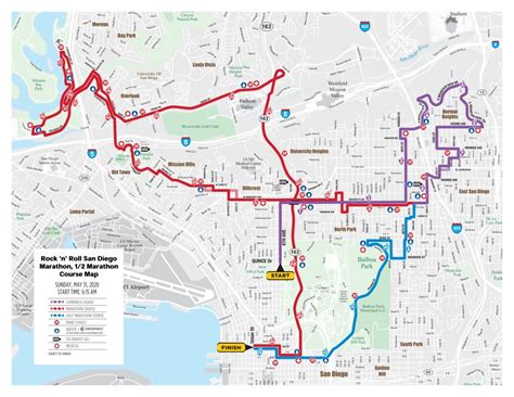 Rock N Roll Marathon San Diego Map Alabama Map