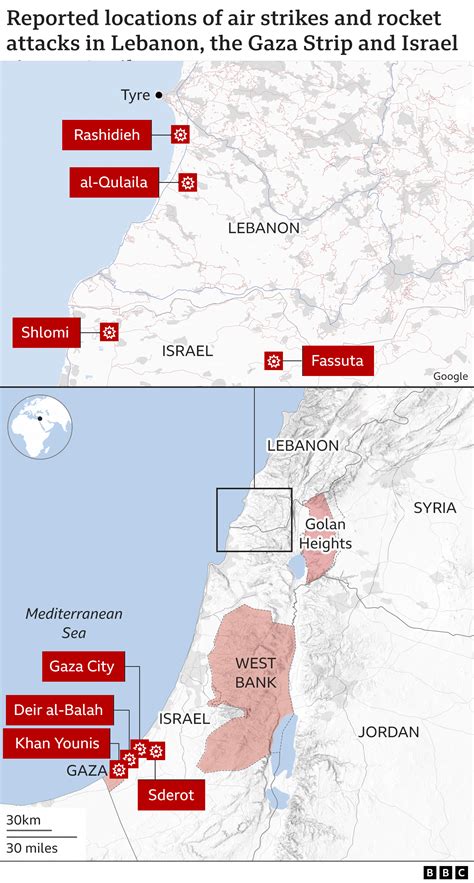 map of rocket strikes in israel