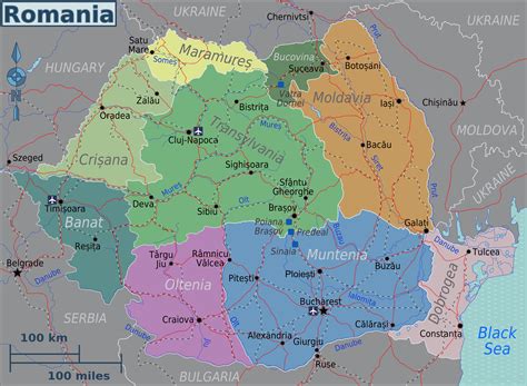 map of romania area
