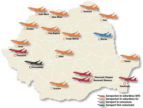 map of romanian airports