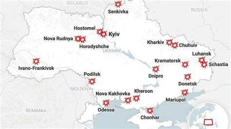 map of russian strikes in ukraine