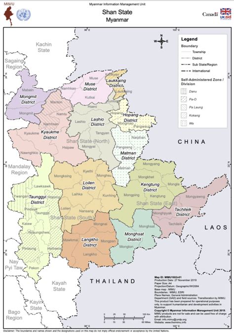 Map Of Shan State Myanmar