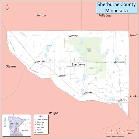 Map Of Sherburne County Mn
