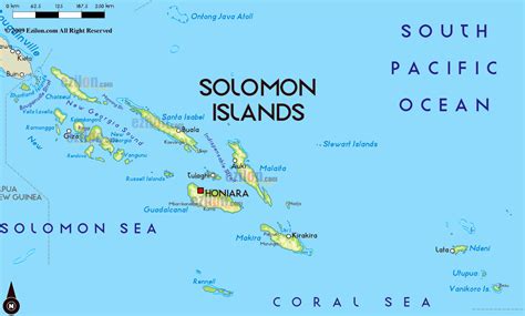 map of solomon island and surrounding area