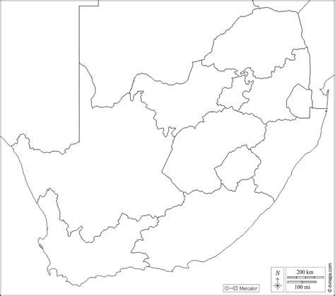 map of south africa provinces blank