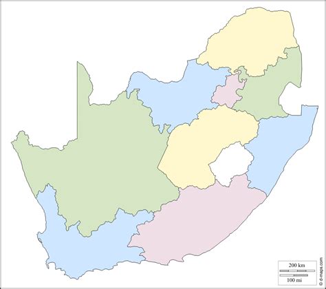 map of south africa provinces without names